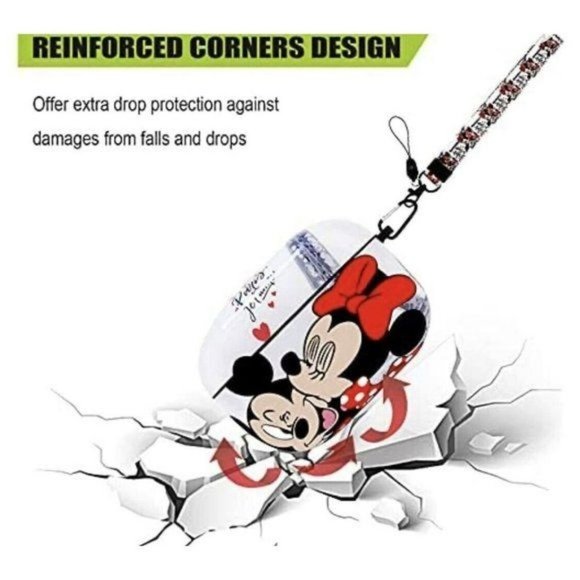 2 Minnie Mouse AirPod Pro Case Cover Strong Plastic PINK AND WHITE COLORS NEW - Picture 2 of 8
